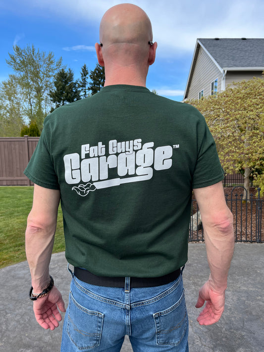 Fat Guys Garage Exhaust FOREST GREEN T-Shirt