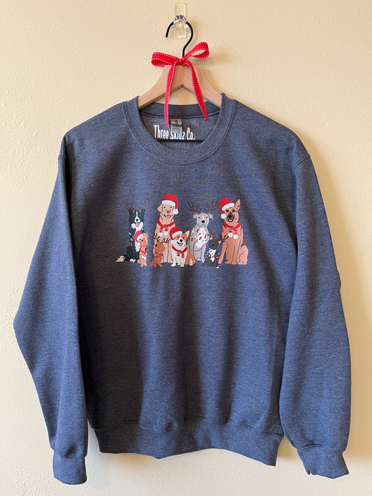 Christmas Dogs Crewneck Sweatshirt