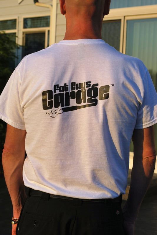 Fat Guys Garage Exhaust WHITE T-Shirt